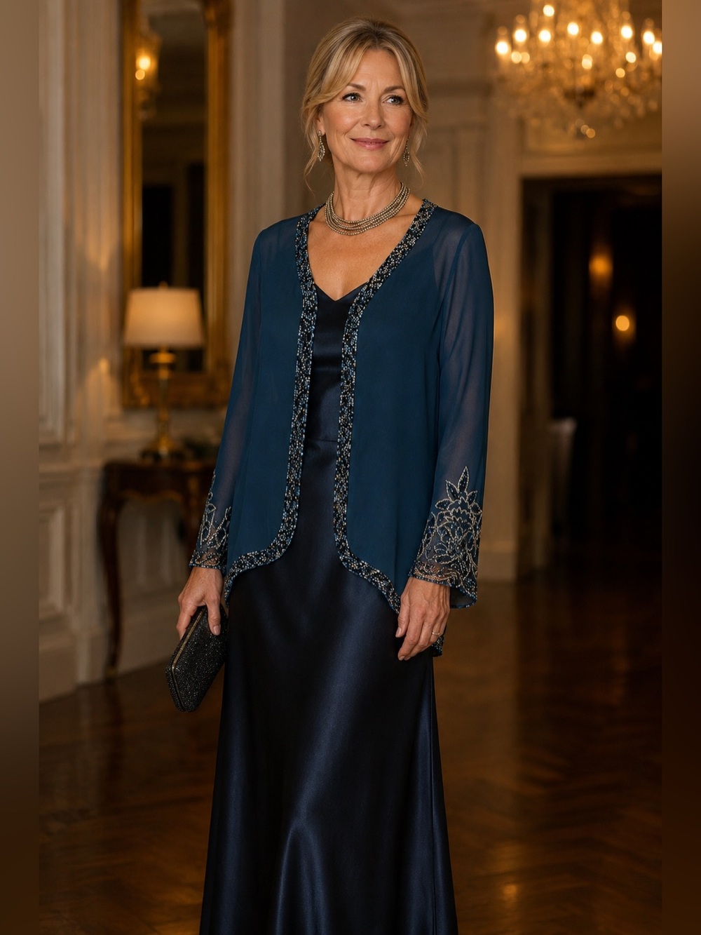 JKARA NEW YORK Sheer Teal Open-Front Beaded Embellished Jacket 12